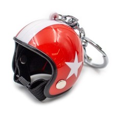 Motorrad Helm XL Retro Rot mit Verschluss Schlüsselanhänger zb als Geschenk S154
