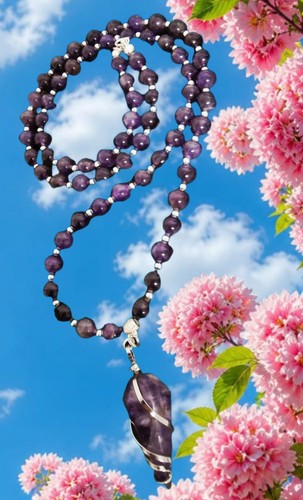 Amethyst halskette cm - amethyst,