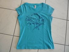 T-Shirt Damen  QS by s.oliver türkis blau Gr. S 36 mit Motiv