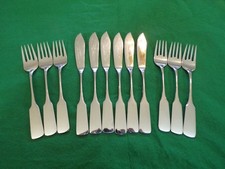 WMF Spaten Spatendekor Fischbesteck 6 Personen 12 Teile Cromargan TOP !