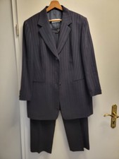 Gerry Weber Hosenanzug Blazer Sakko mit Hose, Größe 44, dunkel lila gestreift