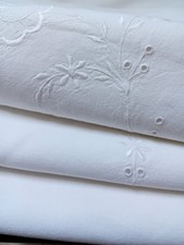 Altes Leinen Laken Überschlaglaken Lochstickerei Monogramm Tafeldecke Shabby JDL