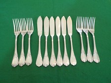 Christofle Modell MARLY Fischbesteck 6 Personen 12 Teile versilbert TOP