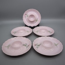 5x Porzellan Eierbecher m. Ablage Hutschenreuther Porcelaine Rose Desiree floral