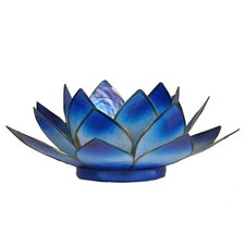 Lotus Teelichthalter: Blau