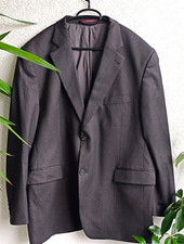 PETER FITCH Sakko Jackett Gr. XXL Dunkelgrau Nadelstreifen Querstretch