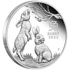 50 Cents Lunar III Rabbit - Hase Australien 1/2 oz Silber PP 2023