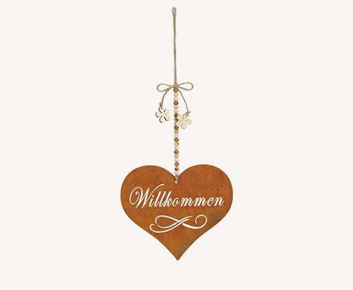 20cm herz willkommen metall - 20cm,