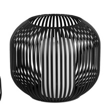 Windlicht Wili Stäbe in Kugelform H. 18cm schwarz aus Metall Formano