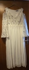 Standesamtkleid mit Spitzen und Glitzer Oberteil Gr. 46