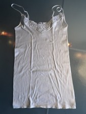 *HANRO*Cotton Seamless-Top/Unterhemd Gr. XS-weiß-Spitze