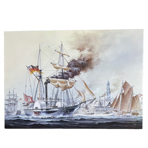 Postkarte schiff hamburg - postkarte,