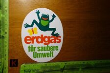 Alter Aufkleber Energieversorgung Heizen Heizung ERDGAS Frosch