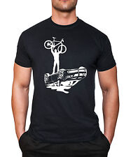 Biker vs Auto T-Shirt Gamer Fahrrad BMX Rad Fahrer Fan Shirt Herrentag Fun Kult