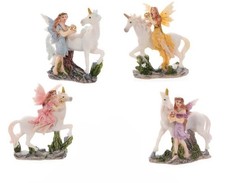 Elfe Fee Fairy Figur mit Einhorn Fantasy Geschenk Sammler Deko 7cm