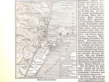Alte Lithographie, Messina, ca. 1930, Kartographie, Italien, Sizilien, Neptun
