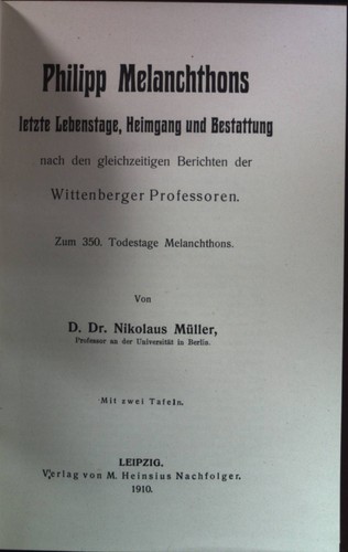 Philipp melanchthons letzte - philipp,