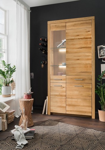Vitrine 102x204cm massivholz - 102x204cm,