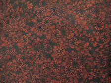 Japanische Kimono Seidenrest handgedruckt schwarz rot  188 x 17 cm