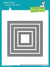 Lawn Fawn, lawn cuts/ Stanzschablone, outside in stitched scalloped square stack