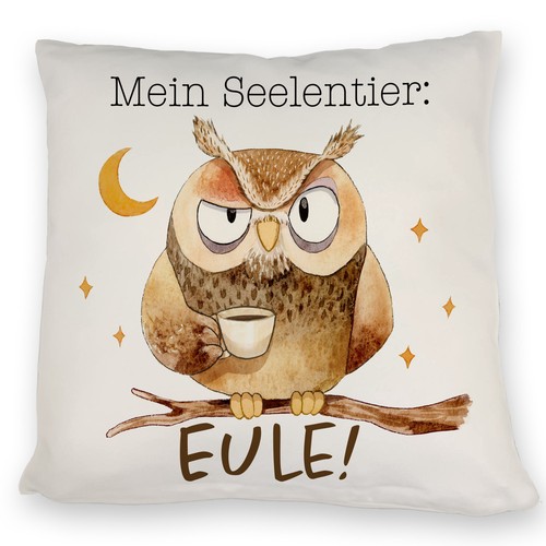 Eule kissen mit spruch mein - kissen,
