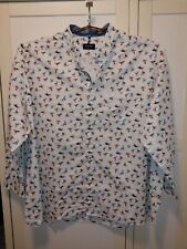Haupt Regular Fit Oberhemd GR. 8XL KW 57/58 Weiß Baumwolle Button Down Vögel