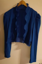 NEU + Bolero Jacke royal blau königsblau Gr. 44 46 Rüschen