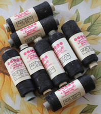 DDR 8x Dreieck Garn Baumwolle Zwirn 40/4 200m schwarz VEB OberlausitzerZittau IK