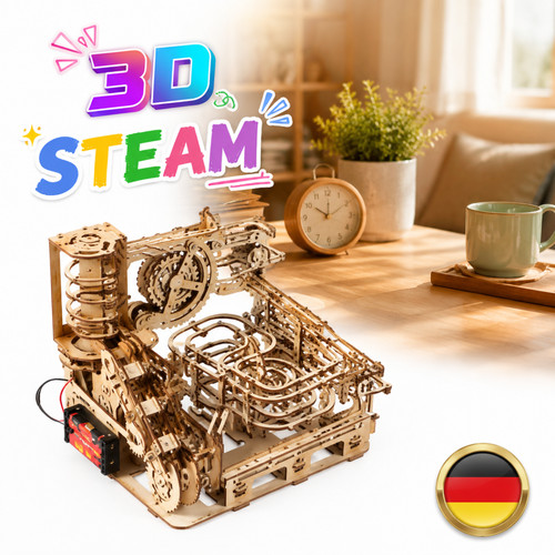 Murmelbahn puzzle holz - murmelbahn, 3d