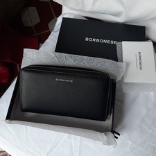 BORBONESE - Geldbörse Leder schwarz