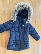 Mädchen Anorak Winterjacke Mantel mit Kapuze Gr. 110  H&M Fell