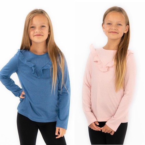 Mädchen shirt blau - blau, rosa