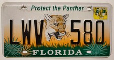 Florida USA Nummernschild Kennzeichen US License Plate Motiv : Panther Raubkatze