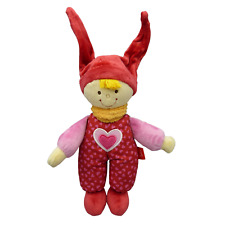 Sigikid Babydolly Stoffpuppe Mädchen Plüsch 30cm Rot Rosa Herz Zipfelmütze Mädel