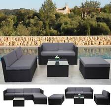 B-Ware Poly-Rattan-Garnitur MCW-D24, Garten-/Lounge-Set, anthrazit, Polster grau