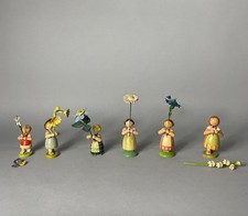 Konvolut Alte Erzgebirge WEHA Kunst Blumenkinder HOLZ Figuren Handarbeit Vintage