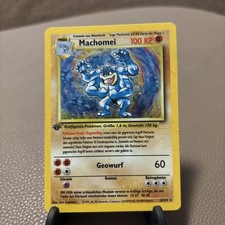 Pokemon Karte Basis Base Set Nr. 8/102 Machomei First Edition Holo deutsch