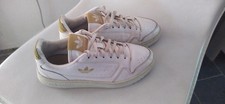 ADIDAS Sneakers weiß gold Leder Kinder Gr 35,5   US 3,5 gut erhalten