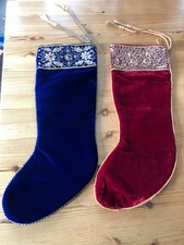 2 Nikolausstiefel aus Samt + Brokatstickerei 90er von Breuninger neuwertig