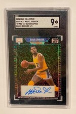 1/1 MAGIC JOHNSON 2024 Leaf Collective BLACK Shimmer AUTO Lakers Dodgers SGC 9