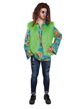 Hippie Herren Plüschweste grün