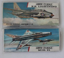 Flugzeug Modellbausatz 1:72 Airfix Sammlung  E.E. Lightning + Mig. 21