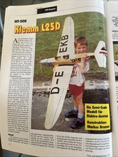 Bauplan für Elektroflugzeug Klemm L25D, 164 cm Spannweite