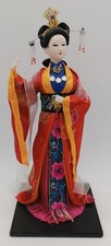 Chinesische Puppe in Seidengewand, Dekoration, ca. 30 cm