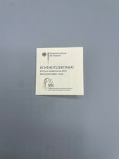 Echtheitszertifikat 20 Euro Goldmünze 2013 Deutscher Wald - KIEFER - Ohne Münze!
