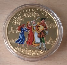 Medaille Die Goldene Gans  CU vergoldet Deutschlands beliebteste Märchen 2024