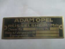 Typenschild Opel Oldtimer Motorrad Motocub Schild Laubfrosch Messing S63 S66