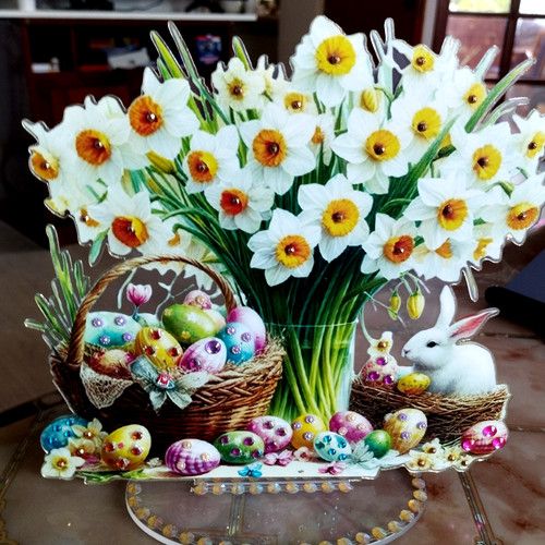 Acryl osterhase tischdeko - 2d,