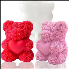 Silikonform Bär Rose 3D