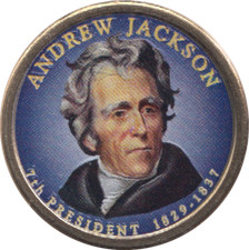 2008 farbige Münze Präsidenten der USA Andrew Jackson $ 1 Proof